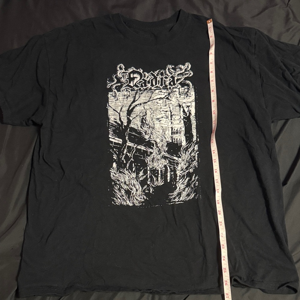 Black Graphic band Tee with White Design